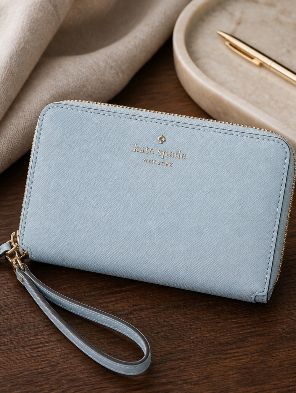 Kate Spade Blue Zip Wallet